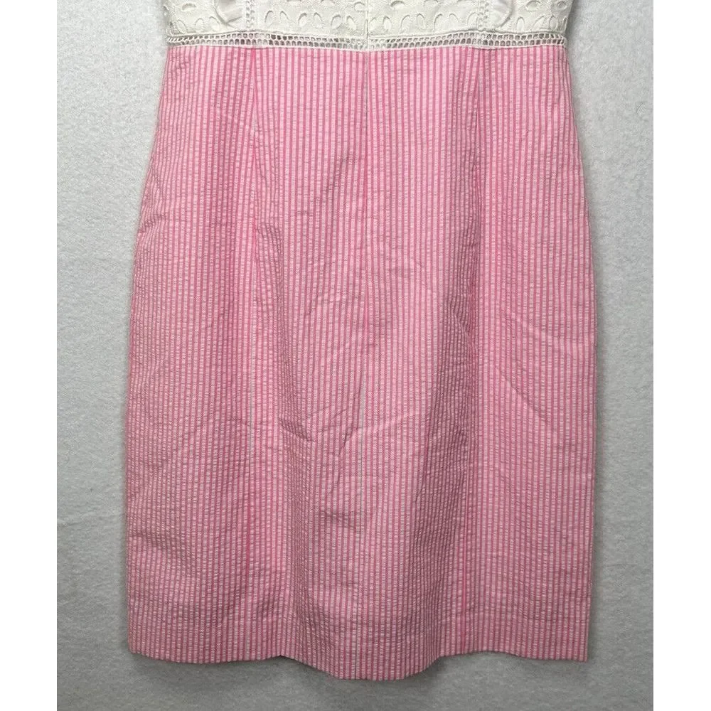 Lilly Pulitzer Maya Shift Dress White & Pink‎ Seersucker Size 0 NEW - Picture 6 of 12